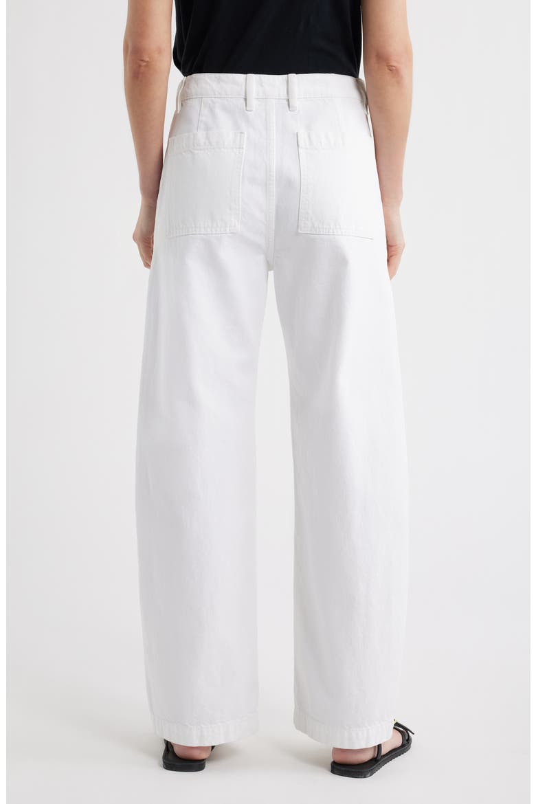 The Bow High Waist Wide Leg Utility Jeans, Alternate, color, WHITE