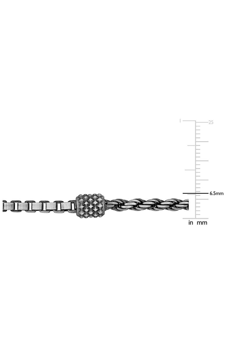 Half Rope Half Box Chain Necklace, Alternate, color, SILVER