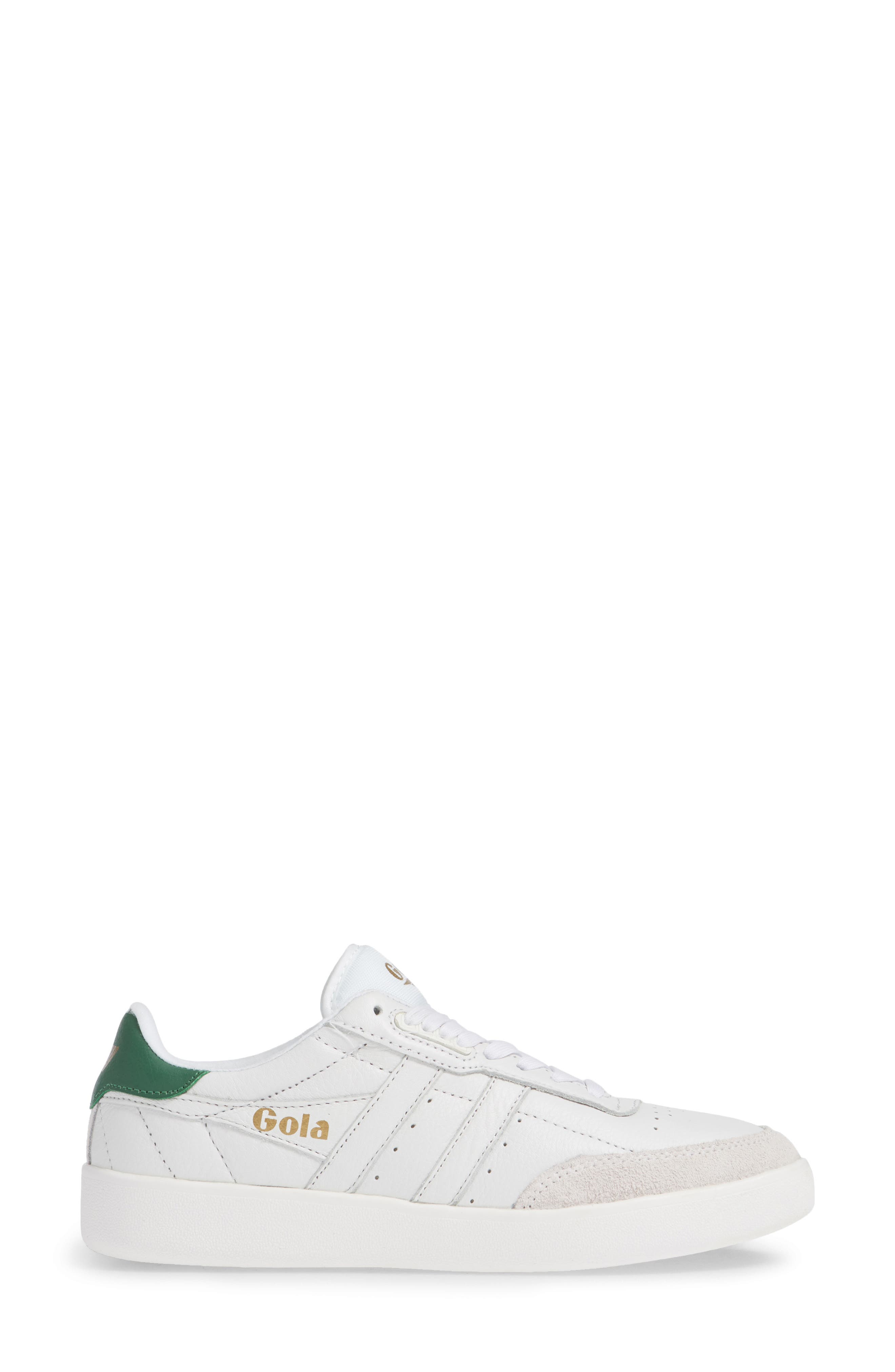 Inca Leather Sneaker, Alternate, color, WHITE/ WHITE/ GREEN