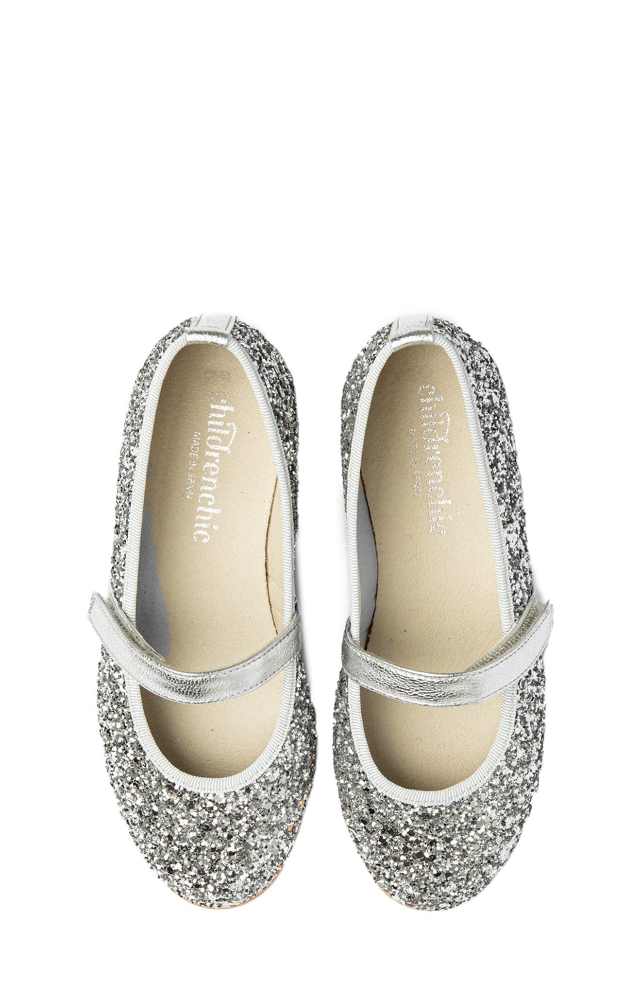 CHILDRENCHIC Kids' Glitter Mary Jane, Alternate, color, Silver Sparkle
