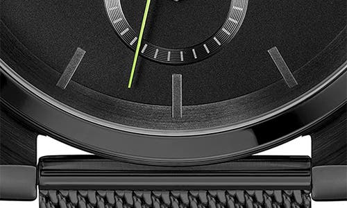Lacoste Men's Replay Ionic Plated Black Stainless Steel Mesh Bracelet Watch, 44mm In Black