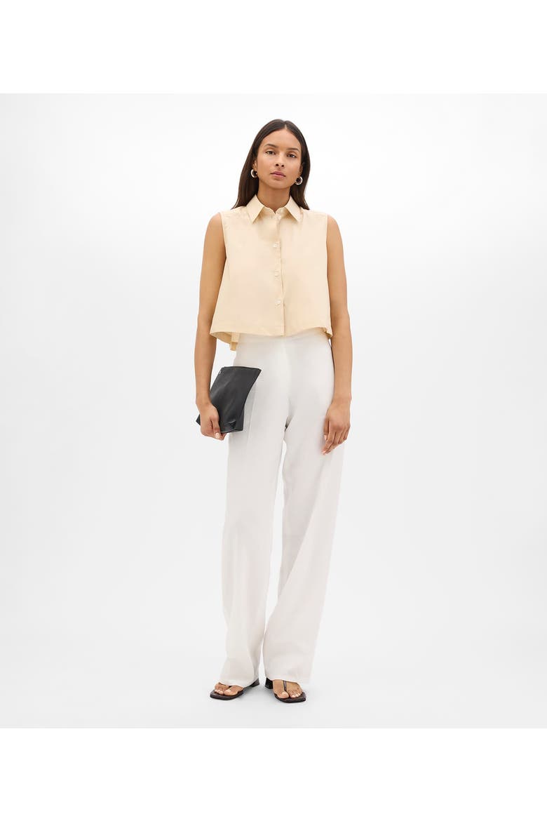 Cropped Sleeveless Shirt | Sand, Main, color, Sand