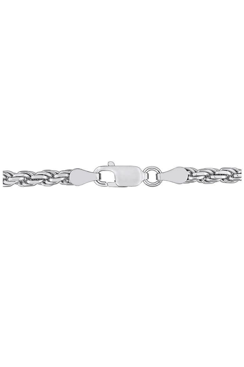 Diamond Cut Rope Chain Necklace, 3.3mm, Alternate, color, SILVER