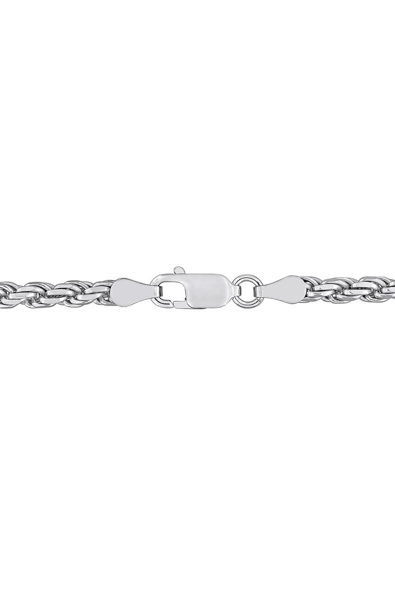 DELMAR Diamond Cut Rope Chain Necklace, 3.3mm, Alternate, color, Silver
