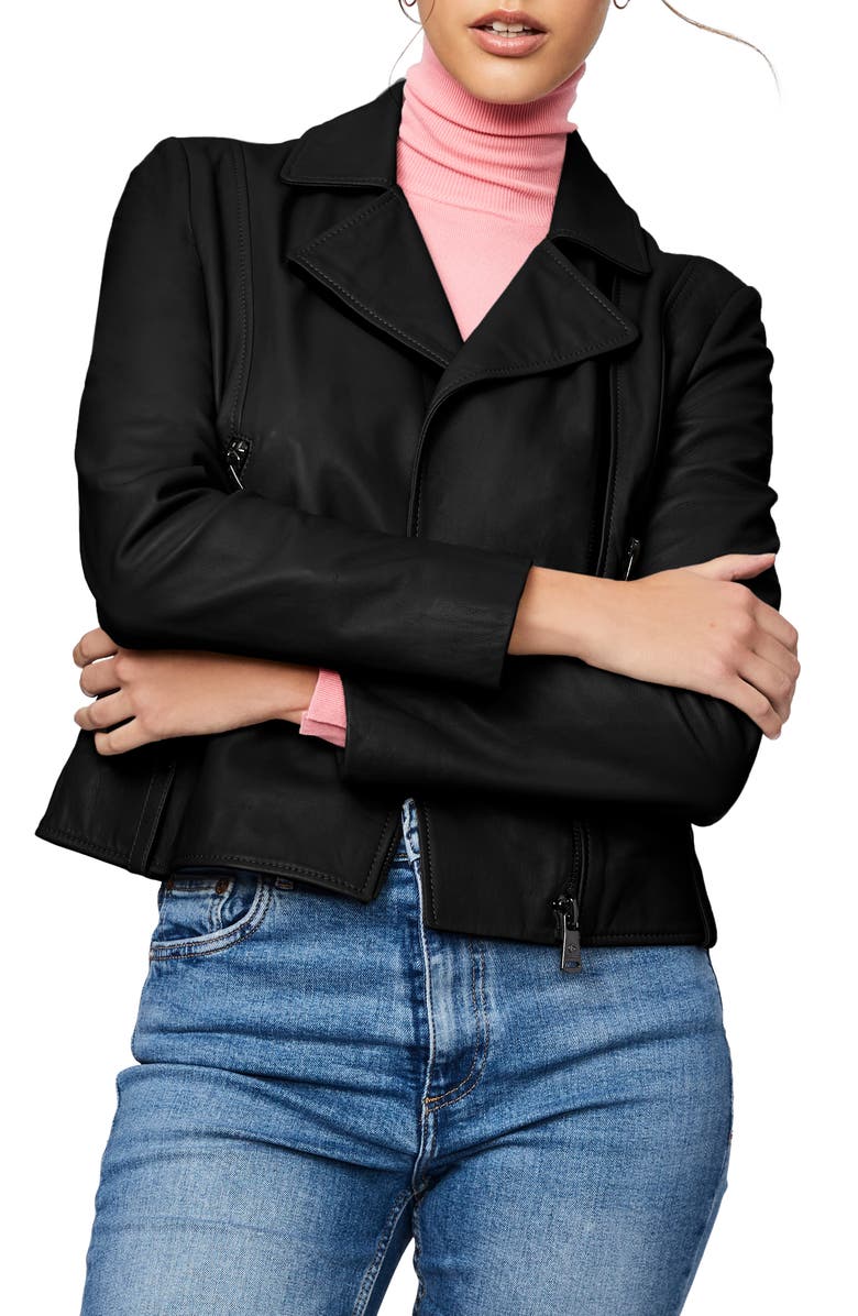 Bernardo Leather Moto Jacket, Main, color,
