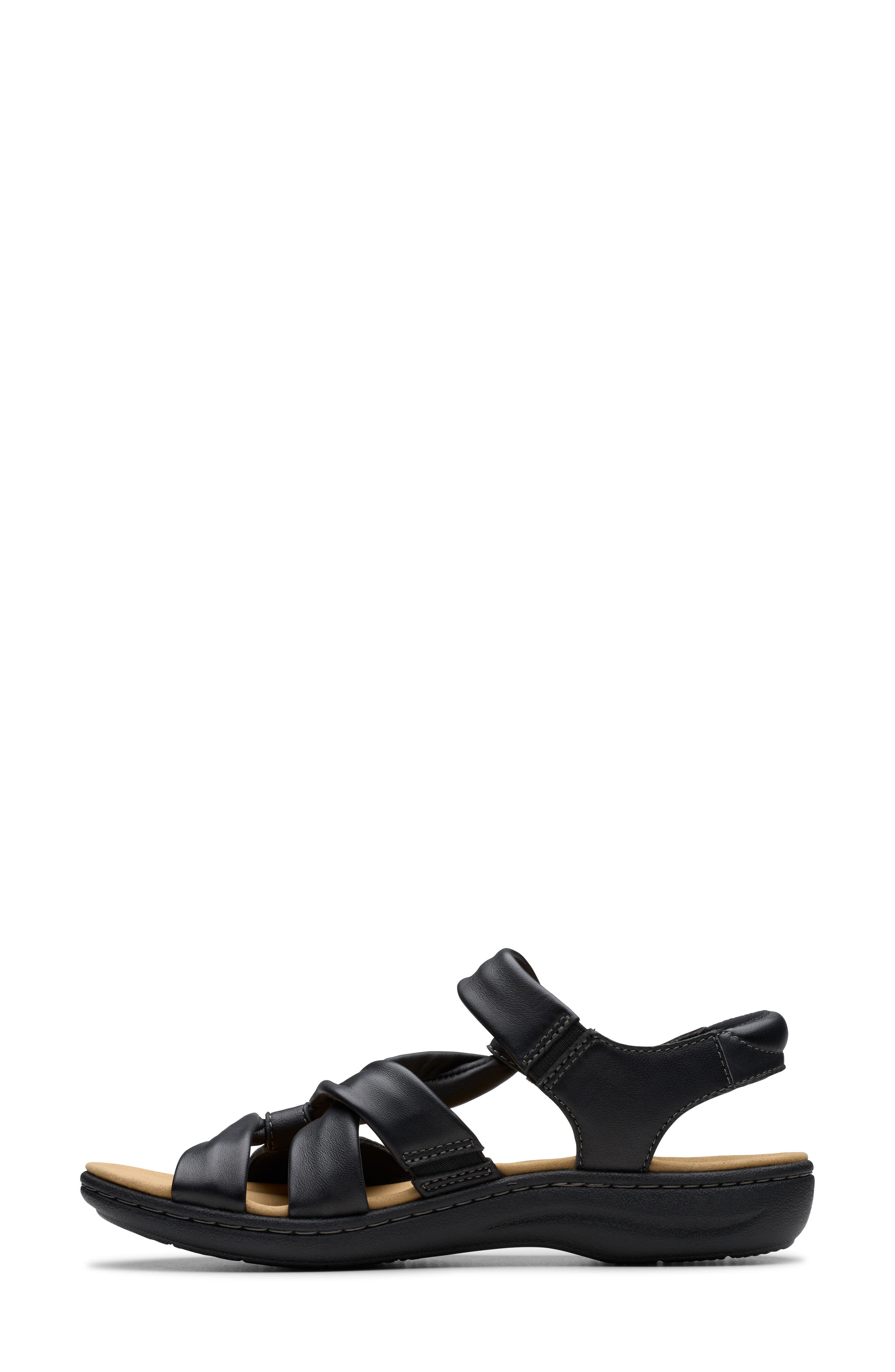 Clarks<sup>®</sup> Laurieann Bell Sandal, Alternate, color, Black Leather