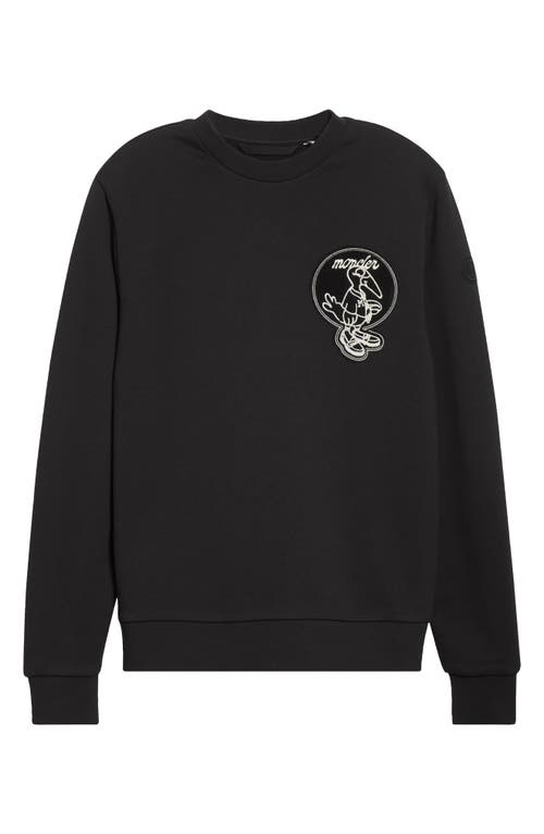 Moncler New Badge Logo-print Cotton Sweatshirt In Black