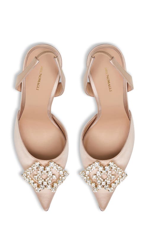 Bruno Magli Moda Slingback Pointed Toe Pump In Champagne Satin