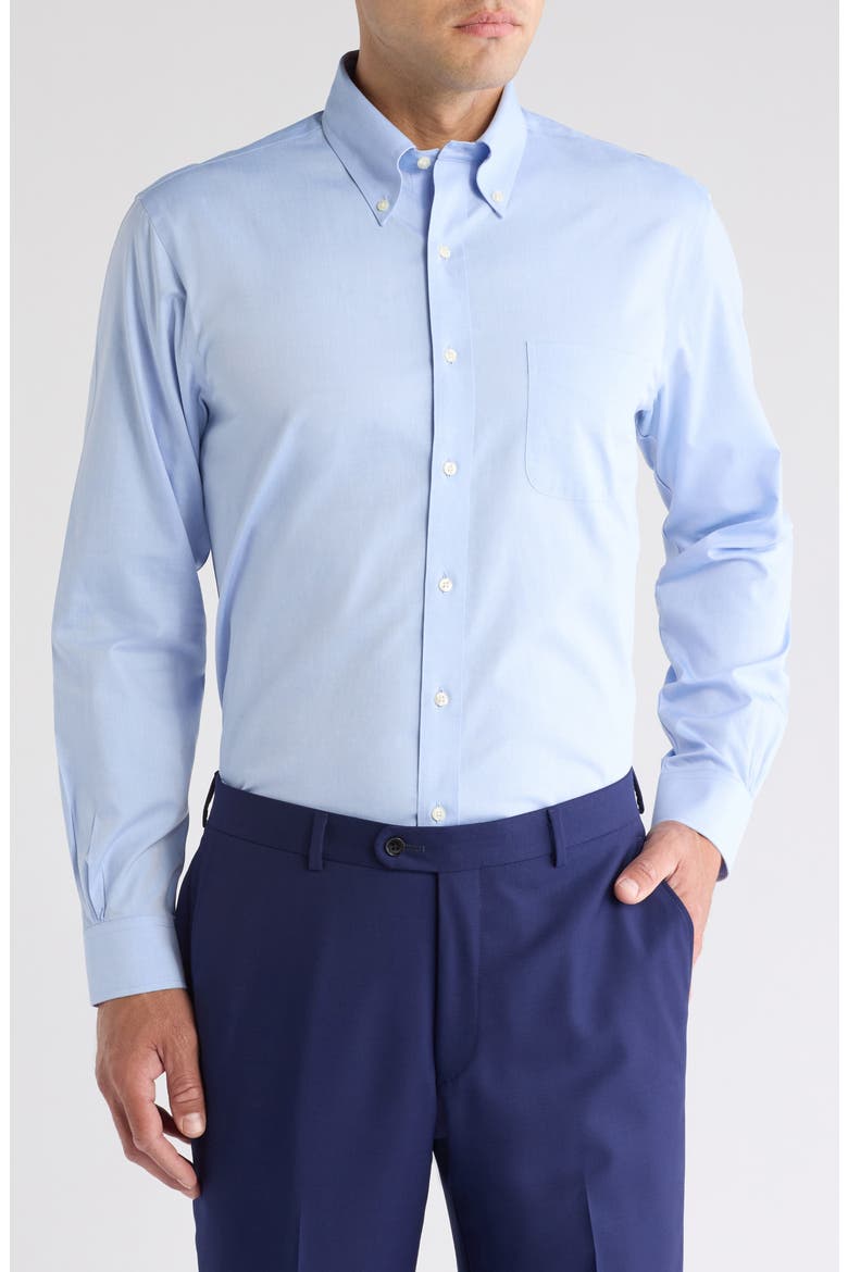 Regular Fit Stretch Button-Down Oxford Shirt, Main, color, SOLID LIGHT BLUE