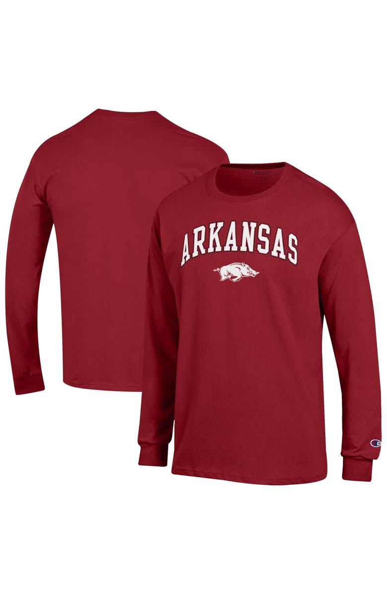 Champion Men's Champion  Cardinal Arkansas Razorbacks Arch Over Logo Long Sleeve T-Shirt, Alternate, color, Cardinal