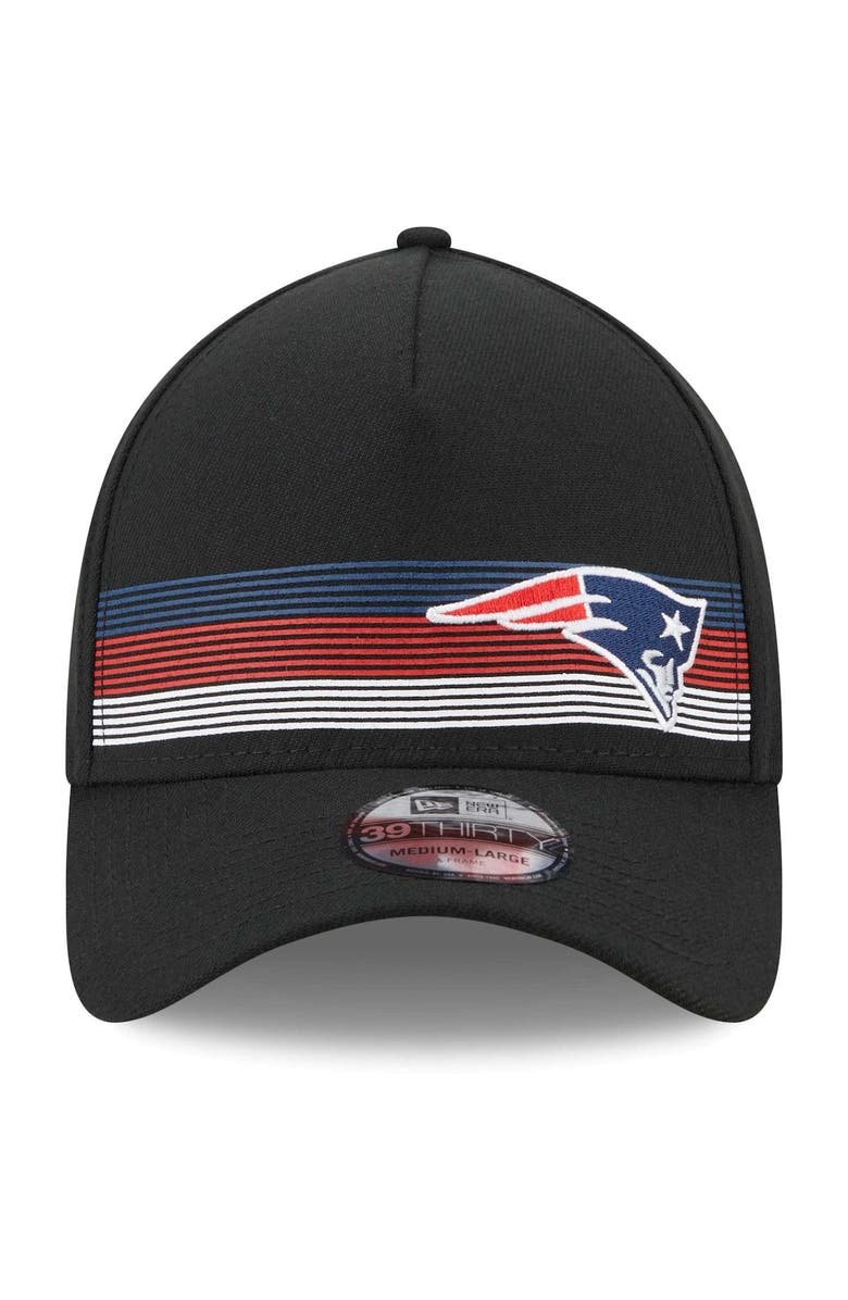 New Era Men's New Era Black New England Patriots Flawless Stripe 39THIRTY Flex Hat, Alternate, color, 