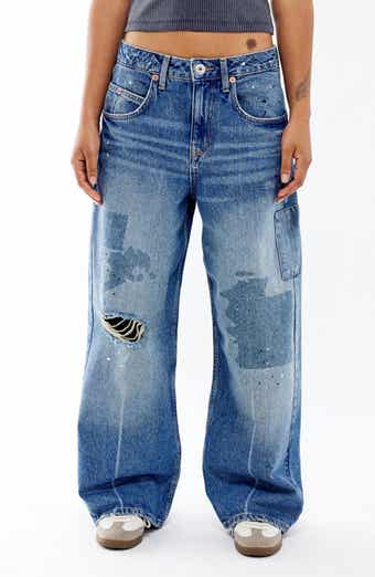 BDG Urban Outfitters Jaya Rip & Repair Low Rise Wide Leg Jeans