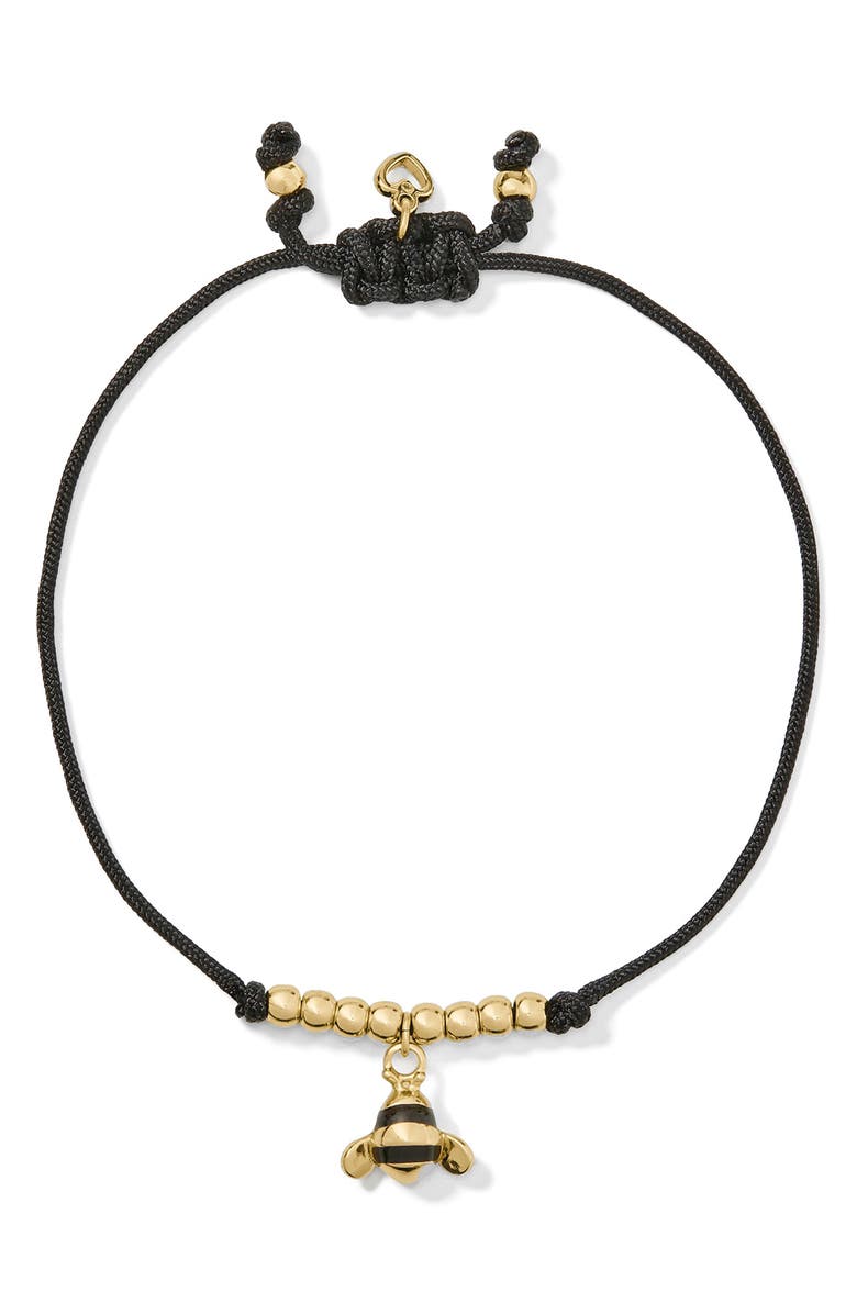 Kate Spade New York bee cord bracelet, Main, color, Black
