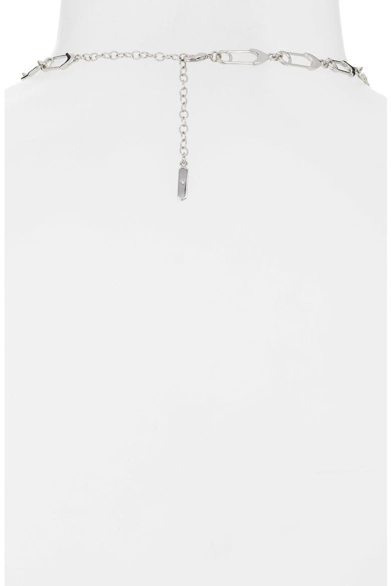 Safety Pin Necklace, Alternate, color, CLEAR / SILVER