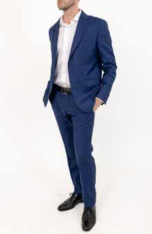 PINO BY PINOPORTE Tonal Plaid Stretch Wool Suit