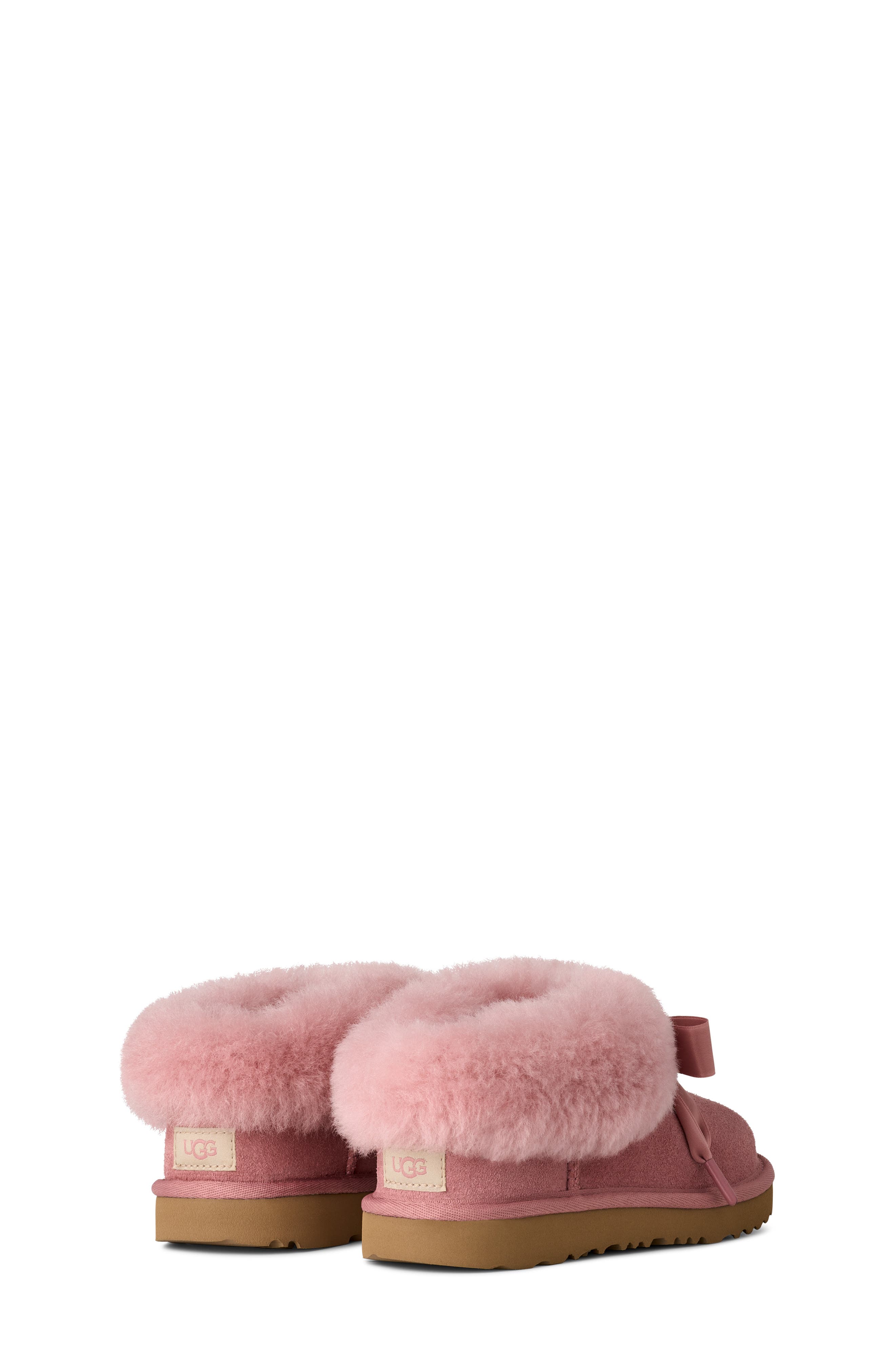 UGG<sup>®</sup> Kids' Bailey Genuine Shearling Collar Slipper, Alternate, color, Pink Dawn