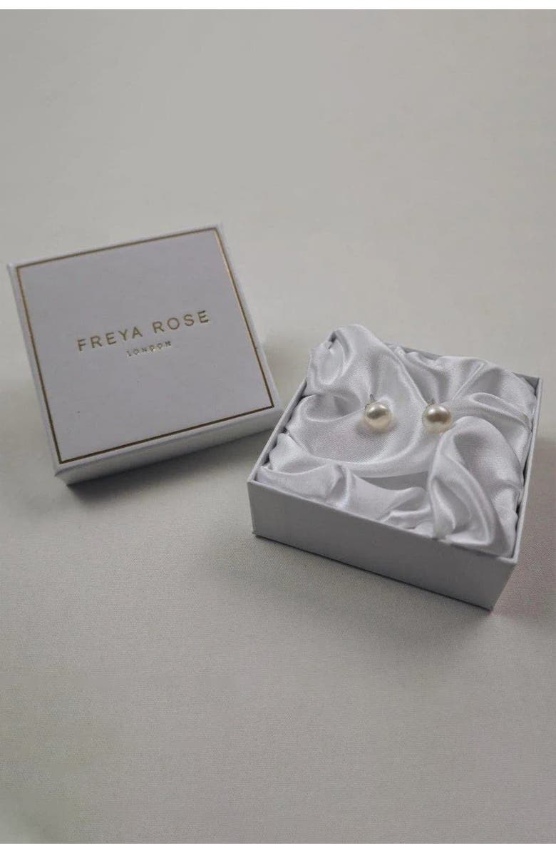 Freya Rose Fresh Water Pearl and Silver Stud Earrings, Alternate, color, Pearl