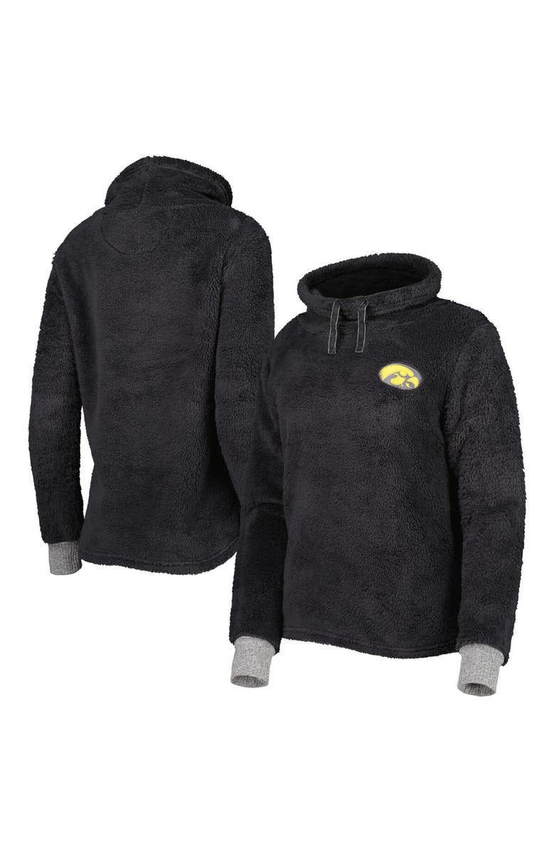 CAMP DAVID Women's Charcoal Iowa Hawkeyes Fluffy Cowl Pullover, Main, color,