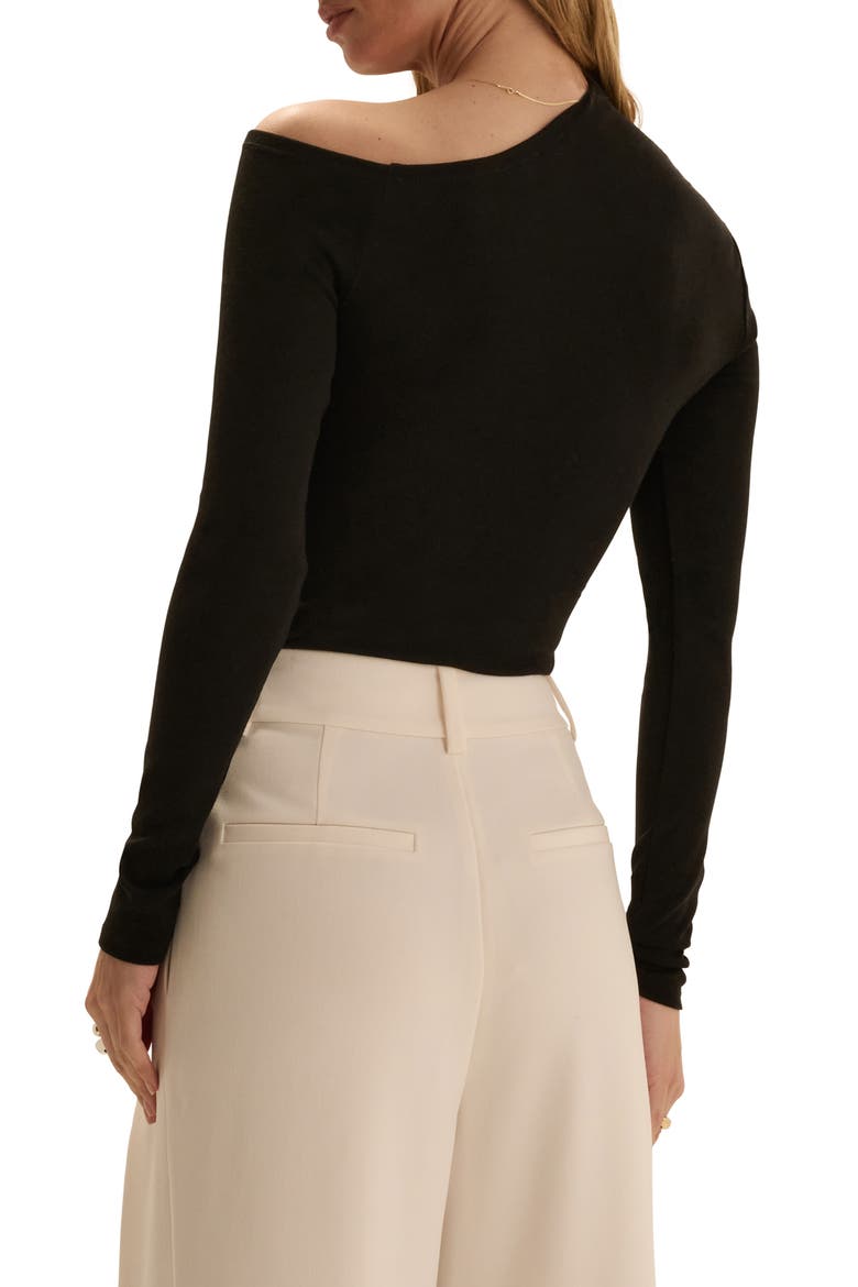 The Good Time Asymmetric One-Shoulder Top, Alternate, color, BLACK