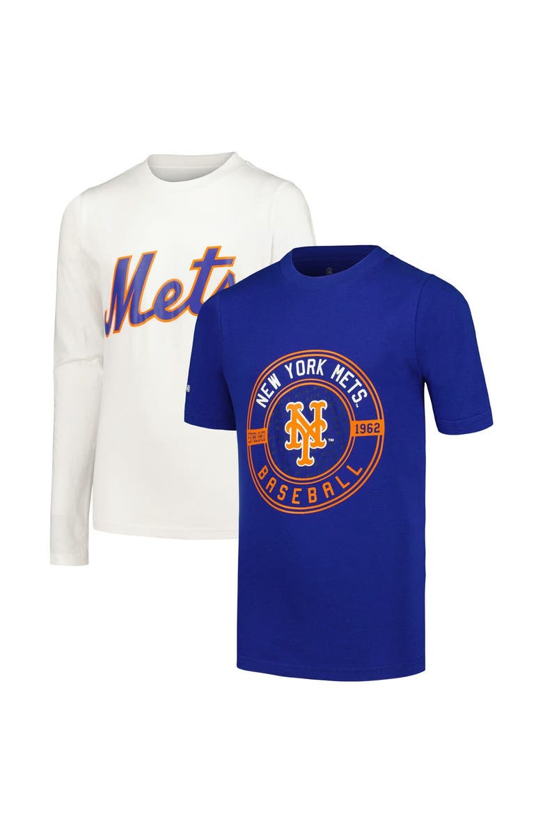 STITCHES Youth Stitches Royal/White New York Mets T-Shirt Combo Set, Main, color, 