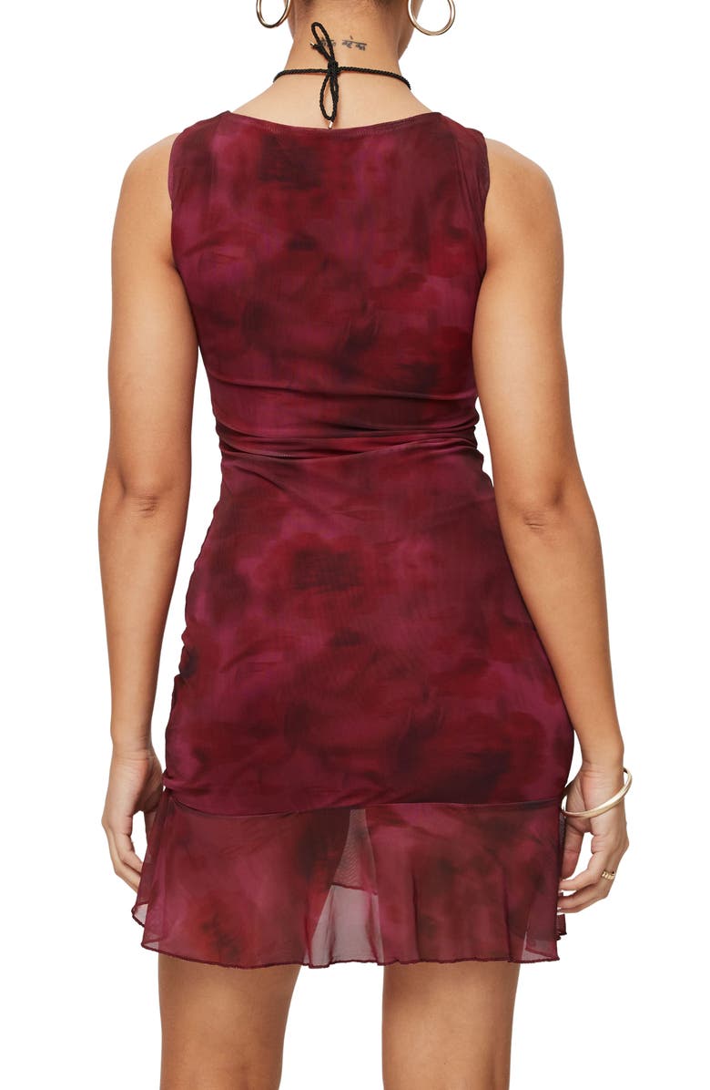 Princess Polly Molita Ruffle Asymmetric Hem Minidress, Alternate, color, Red