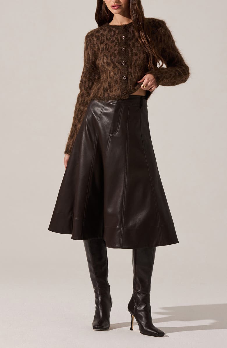 ASTR the Label Katria Fuzzy Cheetah Print Cardigan, Alternate, color, Brown Cheetah Print