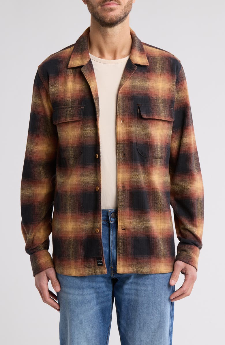 Lucky Brand Plaid Rancher Cotton Button-Up Shirt, Main, color, Red Plaid