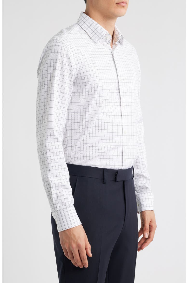 Hank Kent Slim Fit Check Stretch Cotton Dress Shirt, Alternate, color, OPEN WHITE