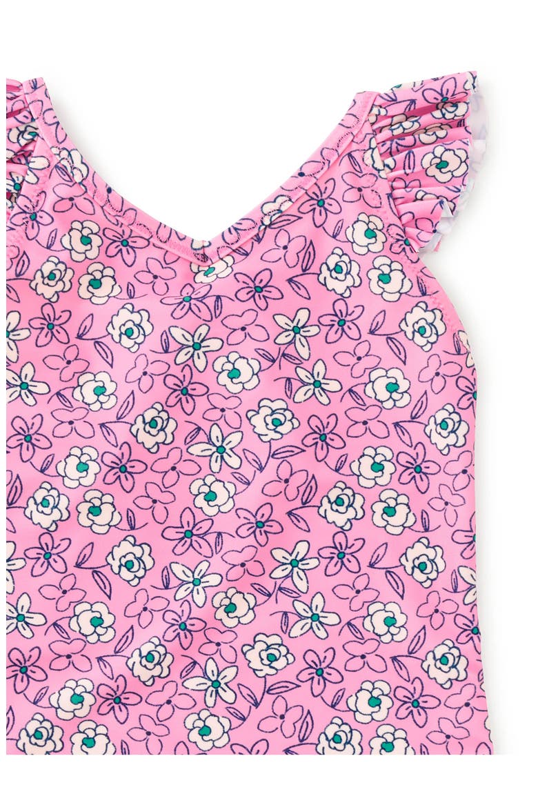 Ruffle One-Piece Swimsuit, Alternate, color, Carnation Toss