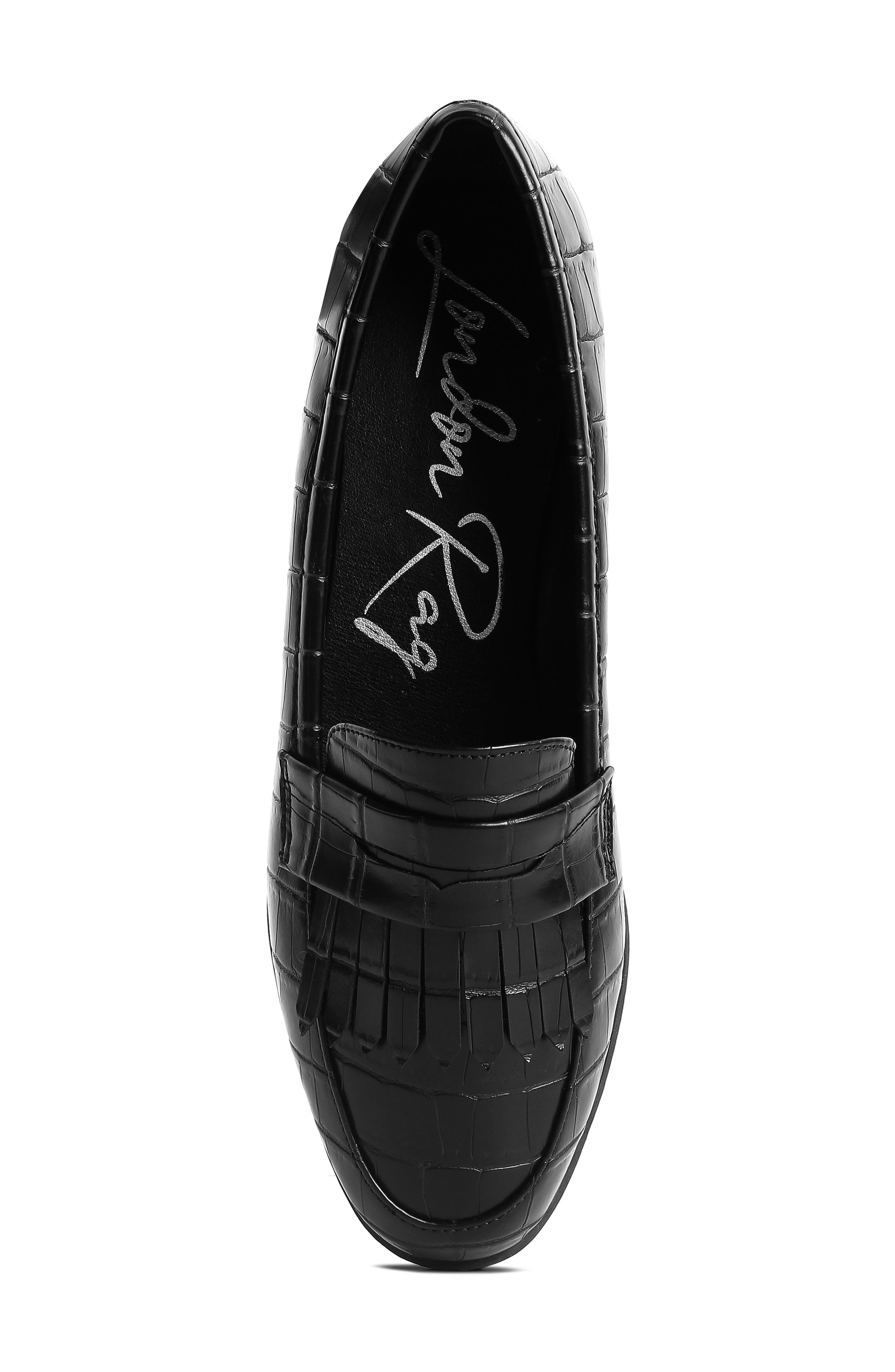 LONDON RAG Pecker Fringe Loafer, Alternate, color, Black