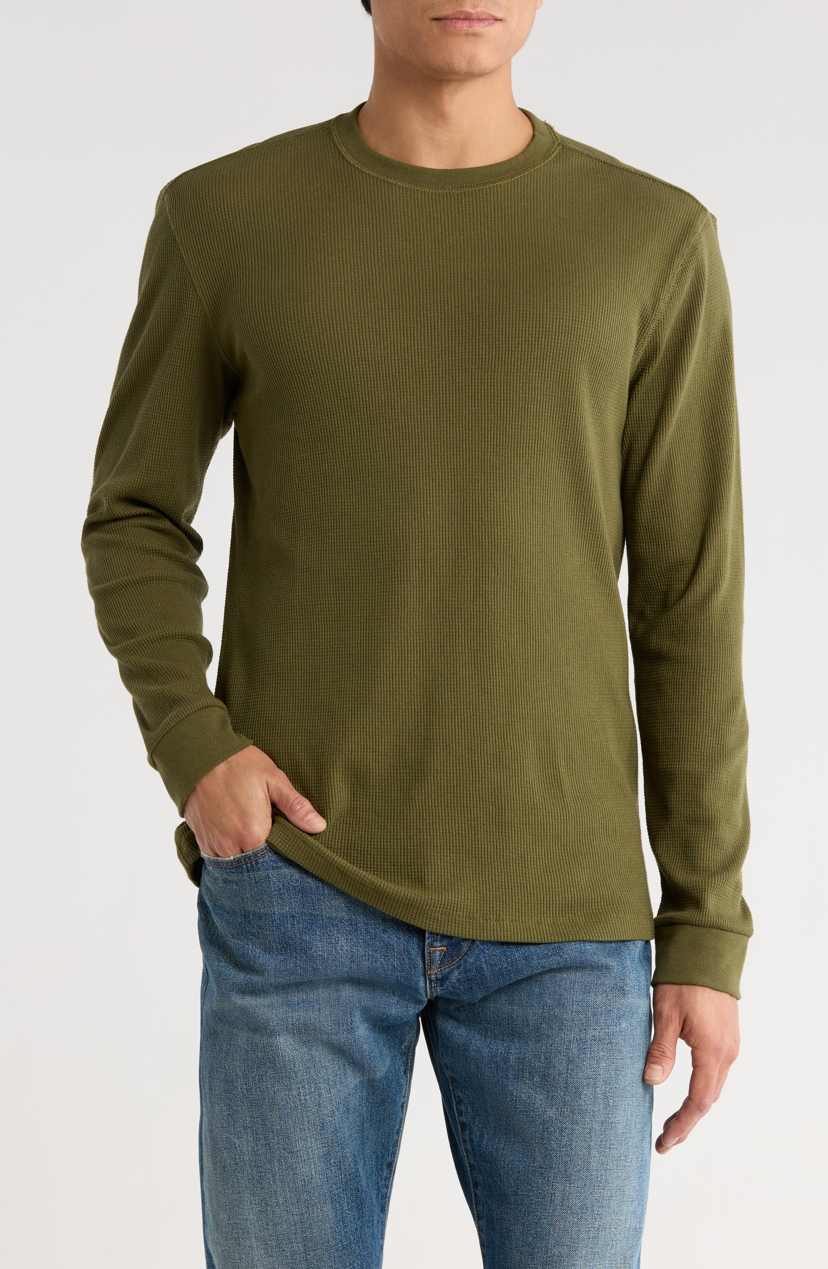Joe's Crewneck Waffle Knit Long Sleeve T-Shirt