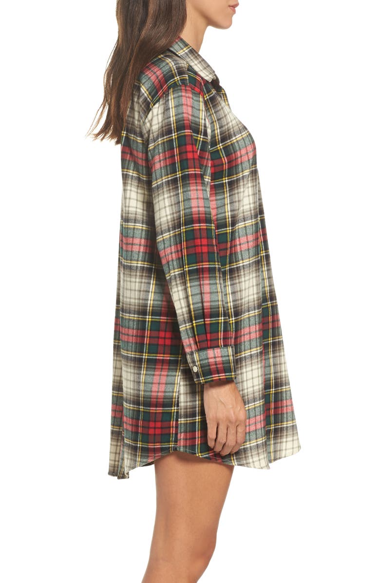 Lauren Ralph Lauren Flannel Sleep Shirt, Alternate, color, 
