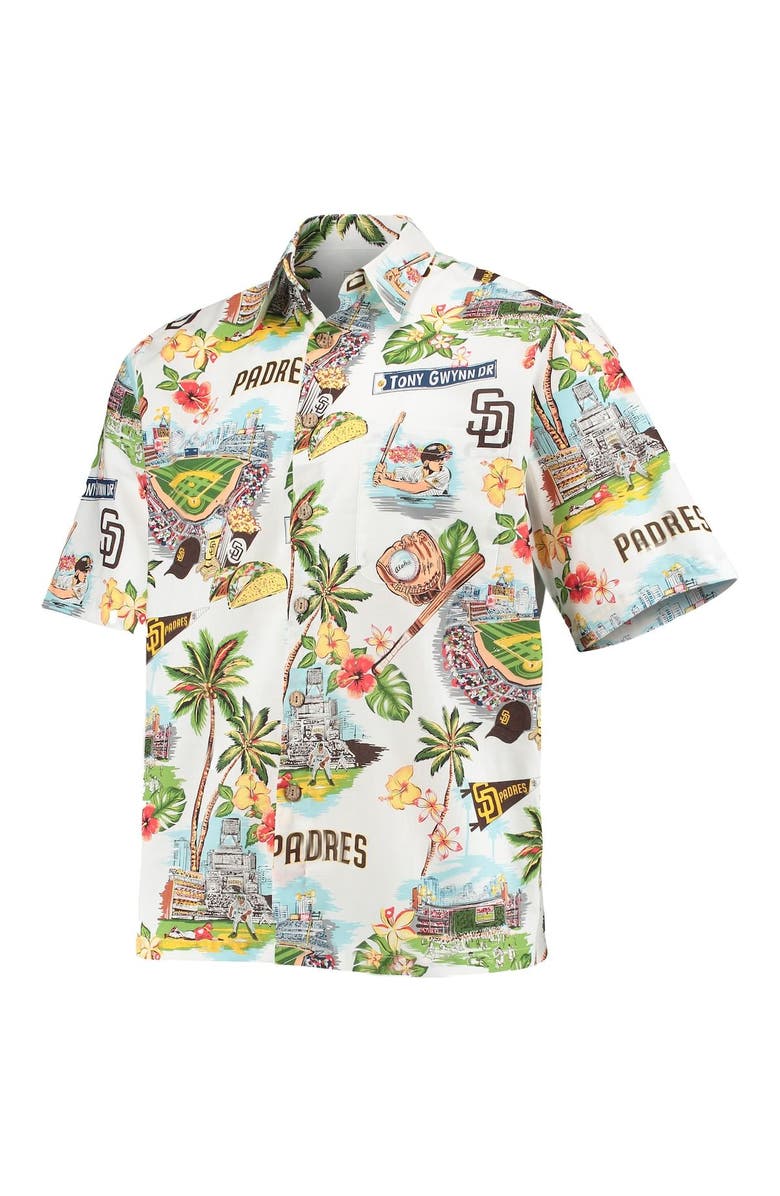 Reyn Spooner Men's Reyn Spooner White San Diego Padres Scenic Logo Button-Up Shirt, Alternate, color,