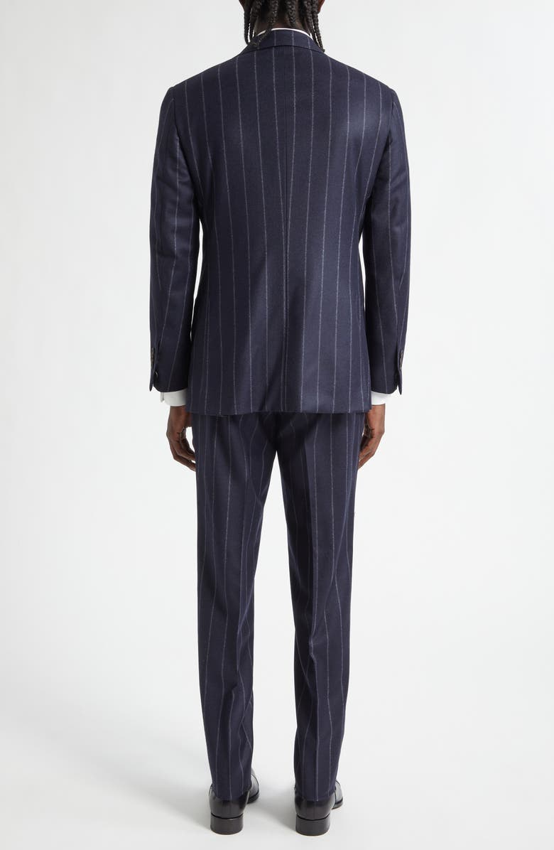 Thom Sweeney Chalk Stripe Structured Wool & Cashmere Suit, Alternate, color, Navy Pin Stripe