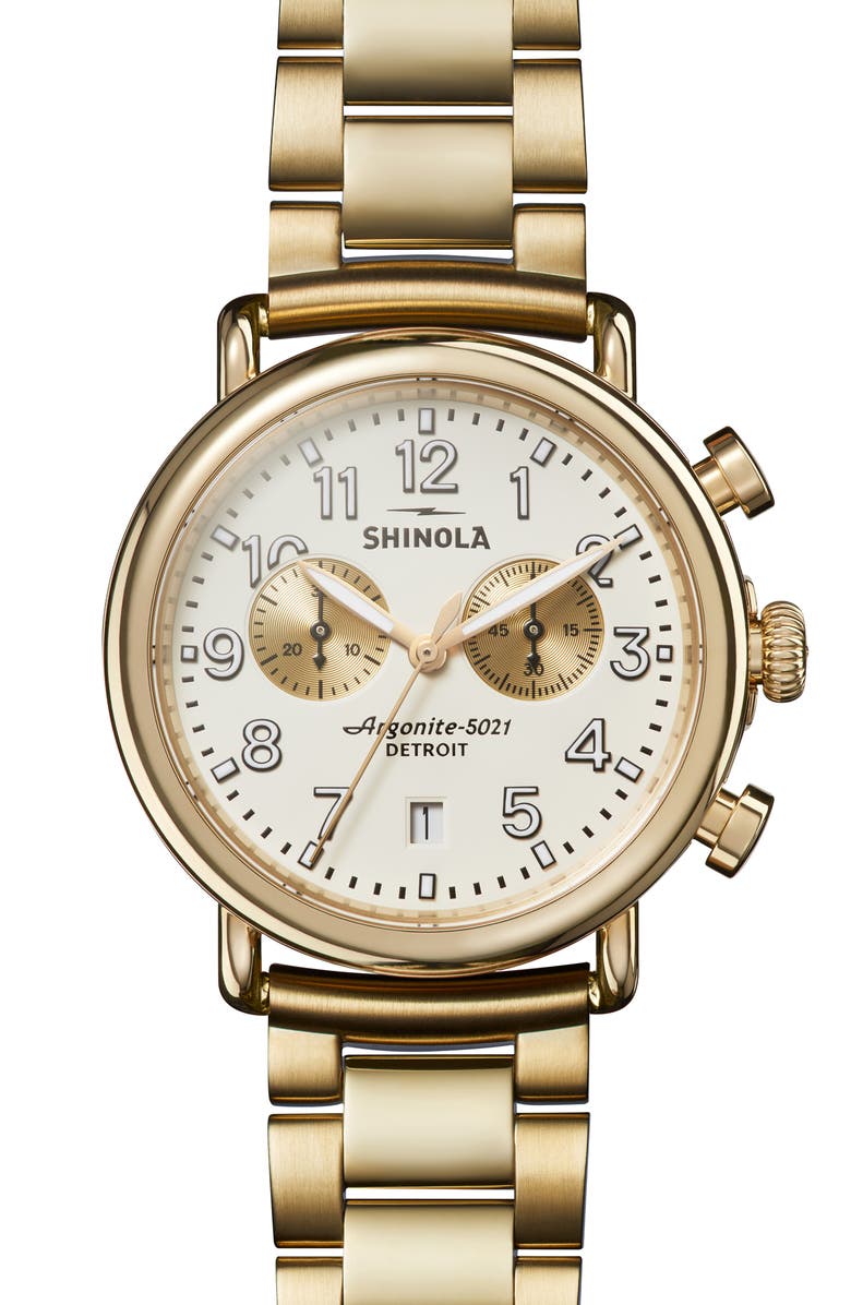 Shinola Runwell 2 Eye Chronograph Bracelet Watch, 41mm, Main, color, 