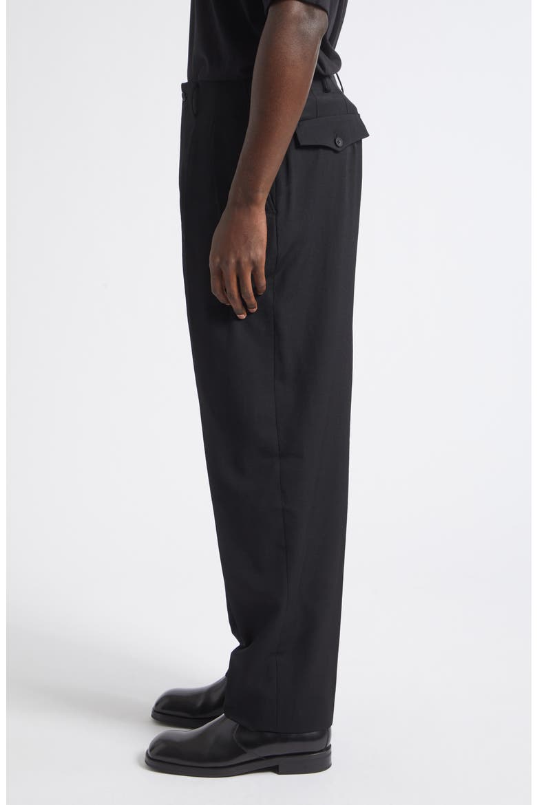 Gabardine Double Pleated Wide Leg Pants, Alternate, color, BLACK