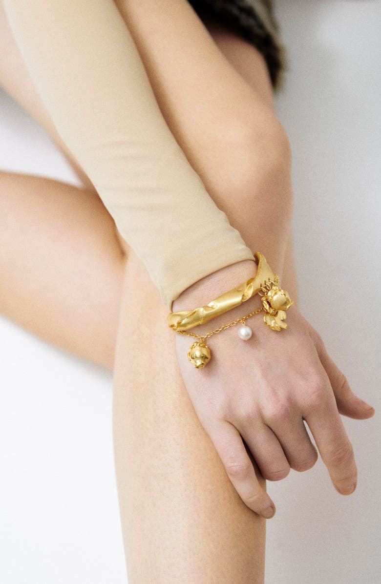 COMPLETEDWORKS Tumbled Multi Charm Bracelet, Alternate, color, 18Ct Gold Plated