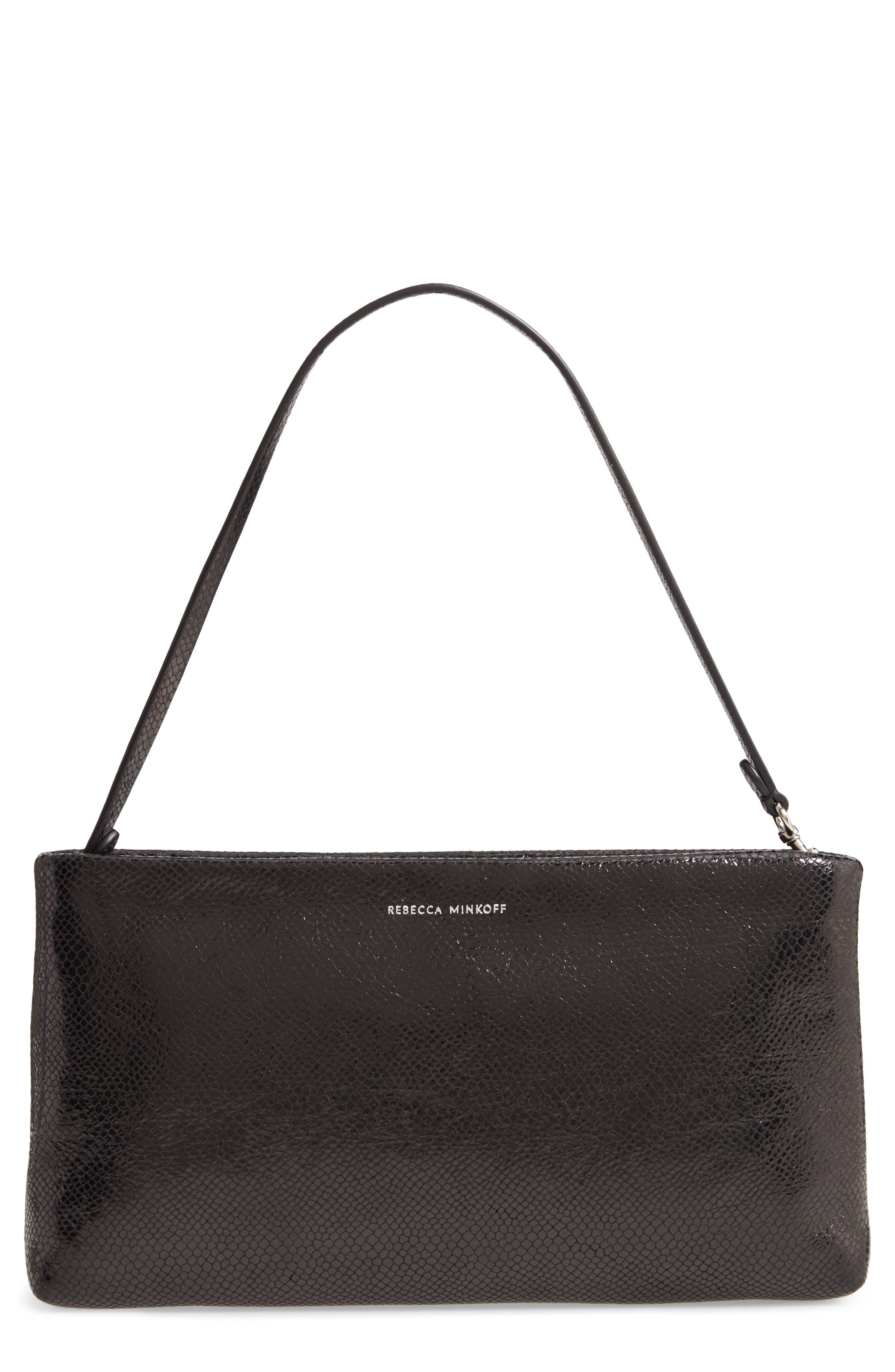 Rebecca Minkoff Leather Zip Clutch, Main, color, 