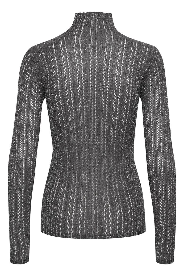 SLLaisa Metallic Turtleneck Pullover, Alternate, color, Gun Metal