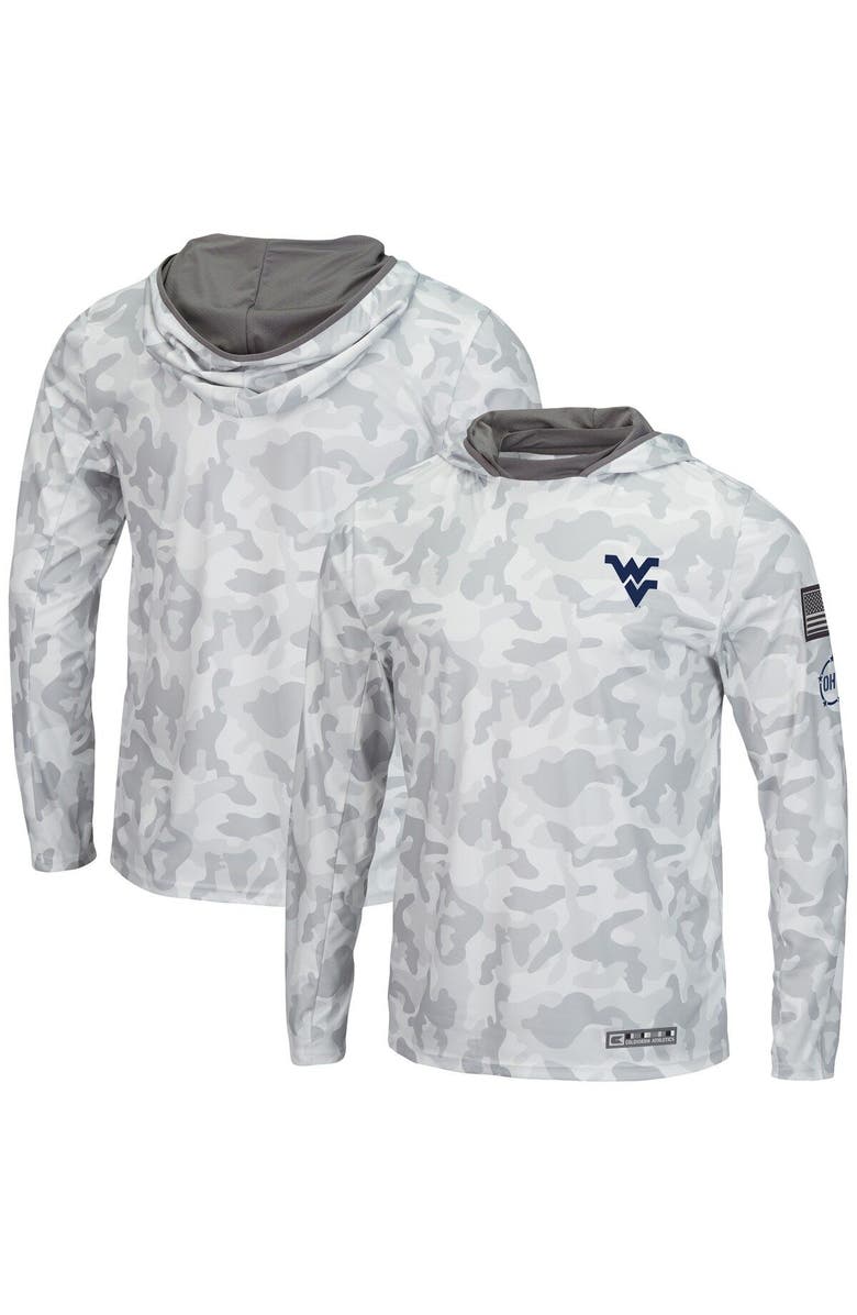 COLOSSEUM Men's Colosseum Arctic Camo West Virginia Mountaineers OHT Military Appreciation Long Sleeve Hoodie Top, Main, color, Arctic Camo