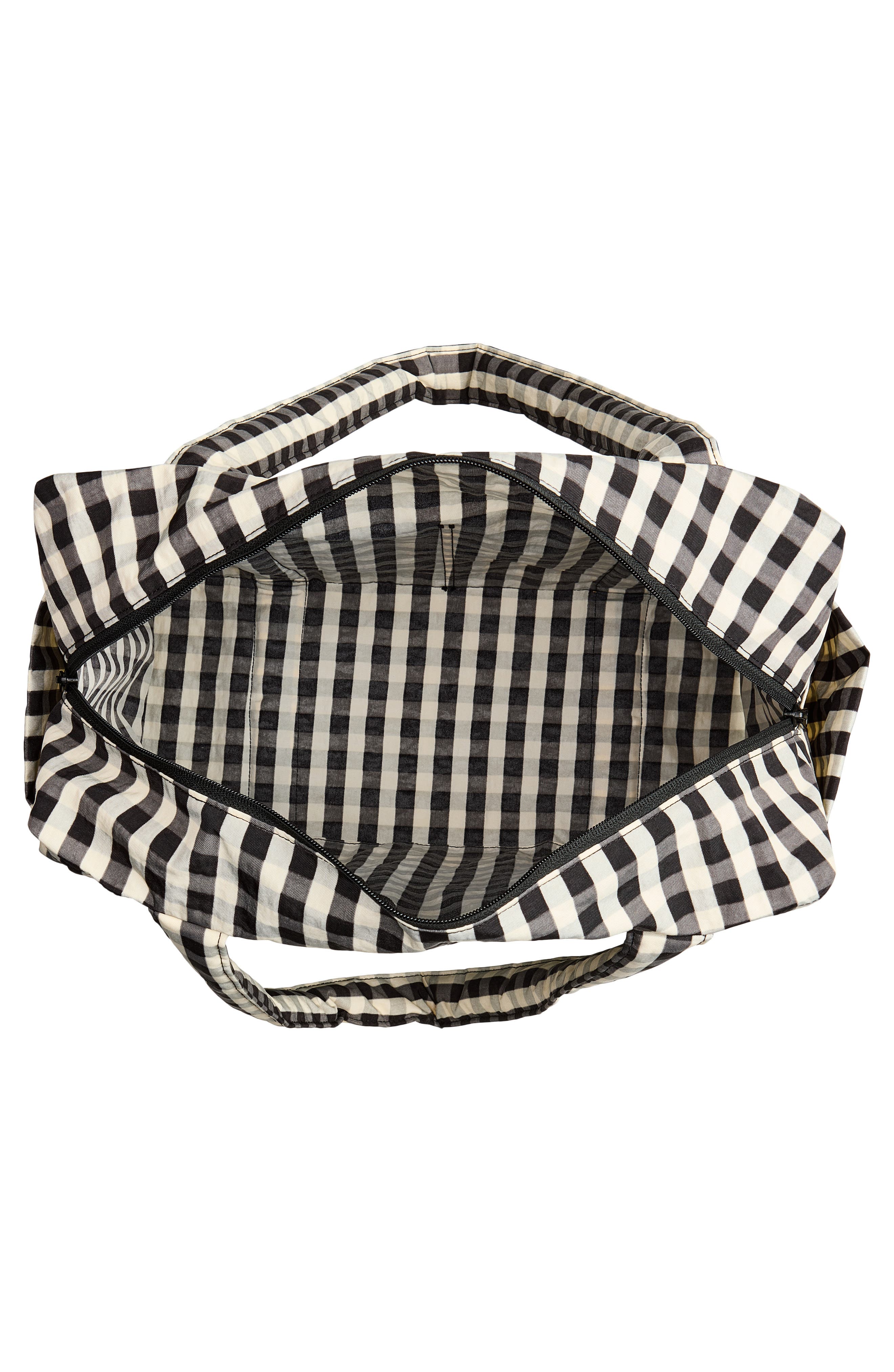 Small Cloud Carry-On Bag, Main, color, BLACK AND CREAM GINGHAM