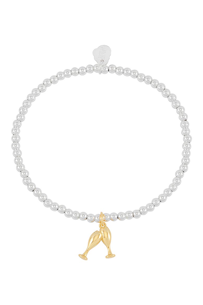 Sienna Champagne Beaded Stretch Bracelet, Main, color, GOLD