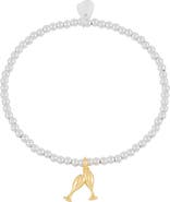 Estella Bartlett Sienna Champagne Beaded Stretch Bracelet
