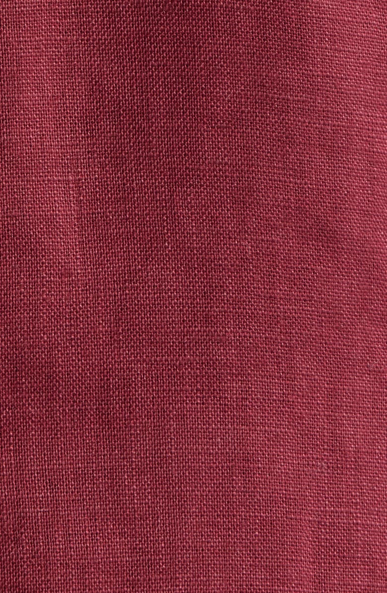 MANGO Tarida Frayed Linen Blazer, Alternate, color, Wine