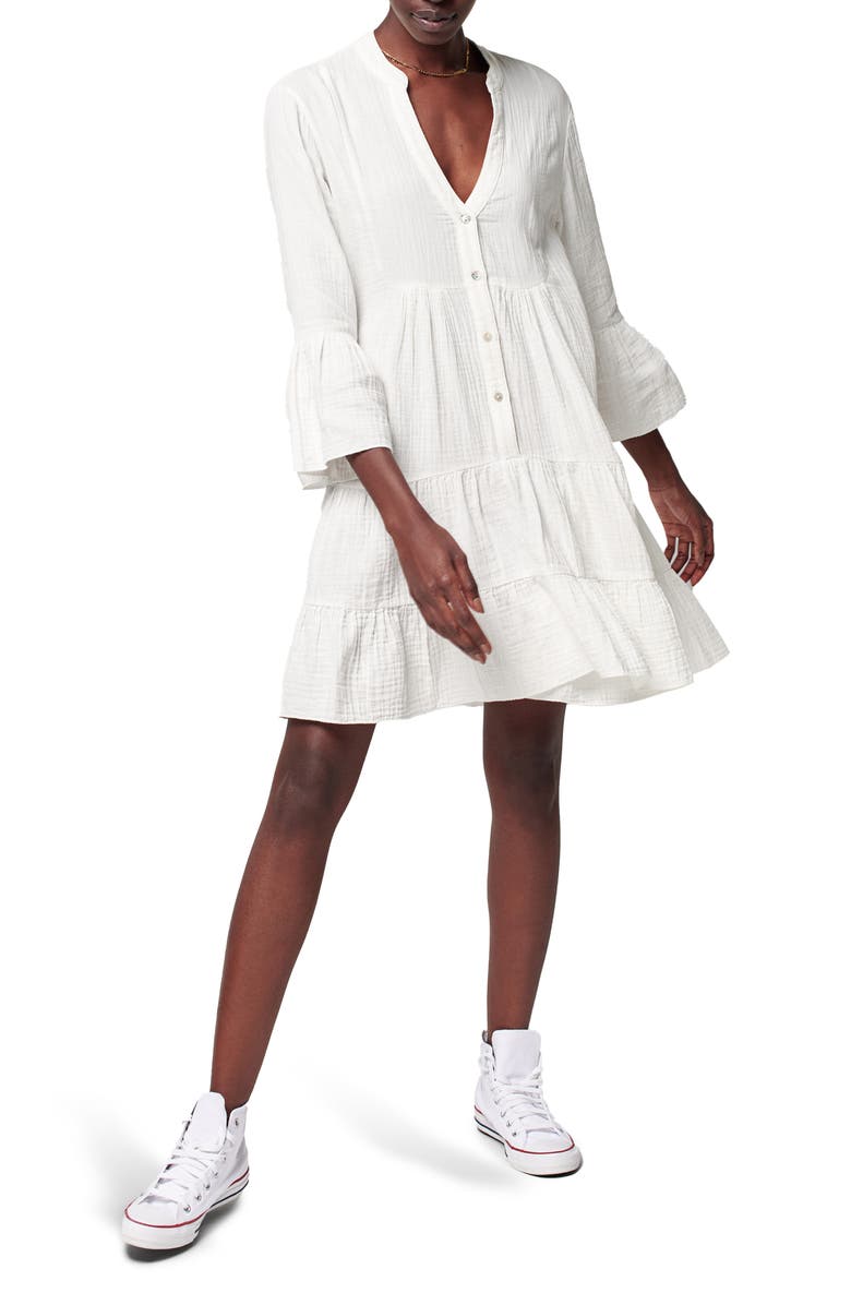Faherty Kasey Organic Cotton Tiered Dress, Main, color, 