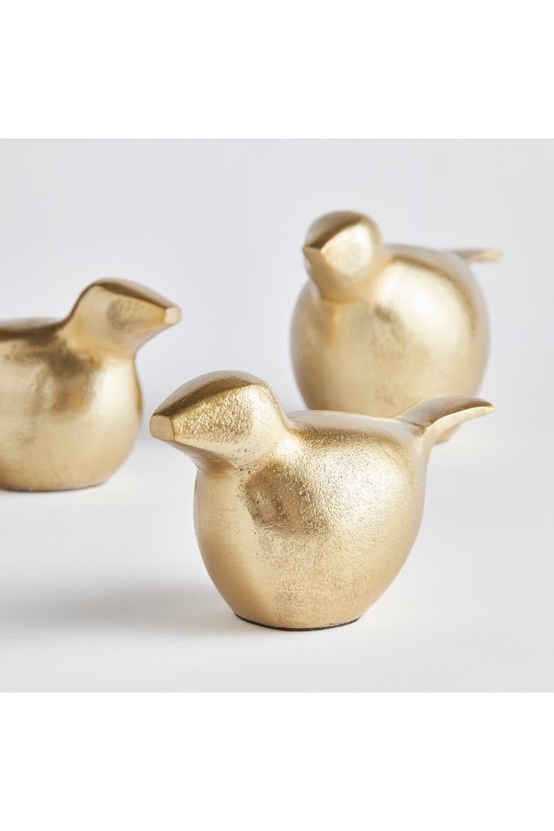 Birds Of A Feather Sculptures Decorative Objects Set of 3, Alternate, color, Gold