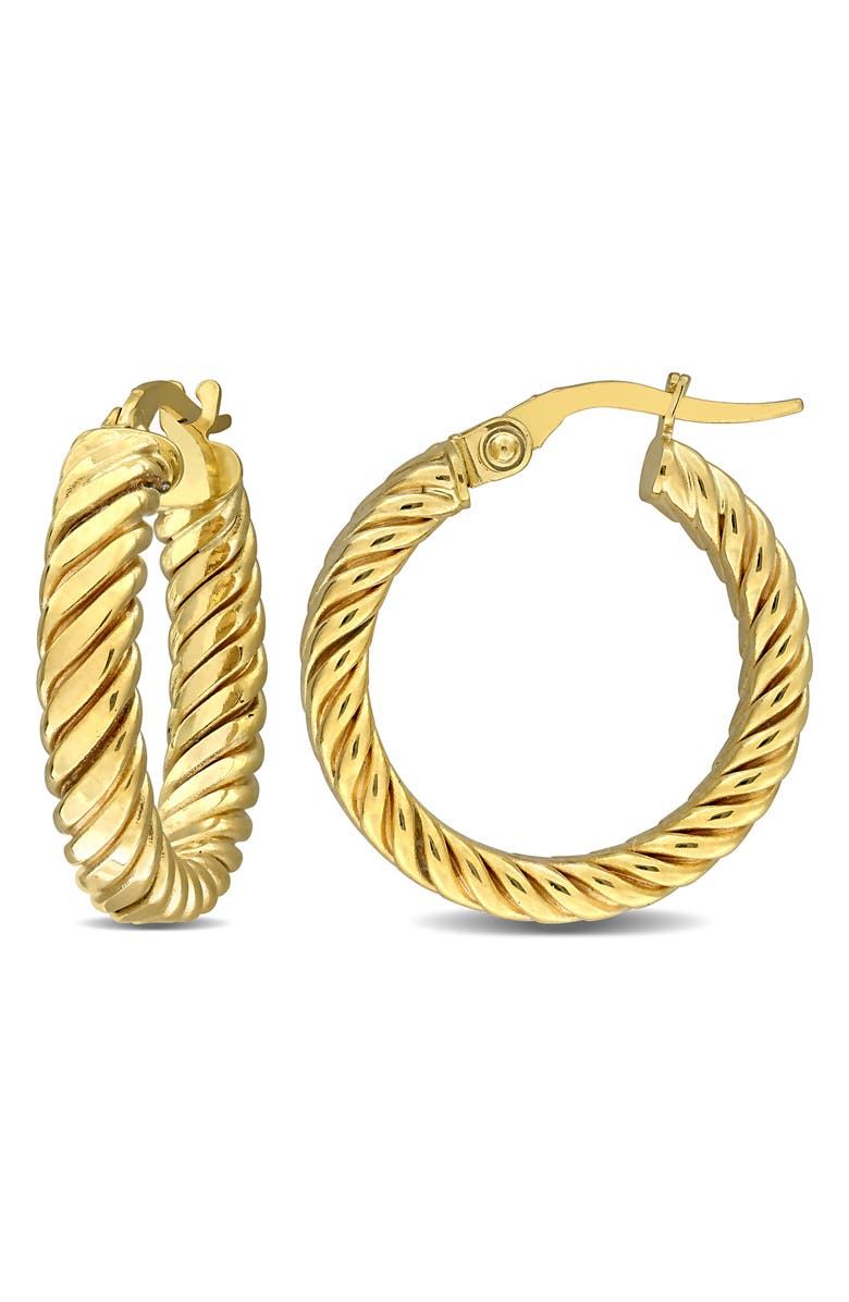 DELMAR Twisted Hoop Earrings, Main, color, Gold