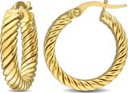 DELMAR Twisted Hoop Earrings