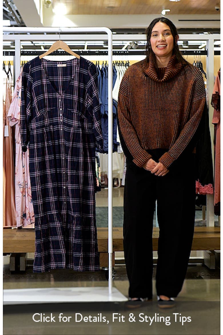 Maeve Plaid Long Sleeve Tiered Midi Dress video