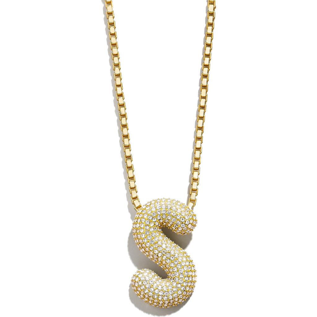 Baublebar Bubble Initial Pendant Necklace In Clear S